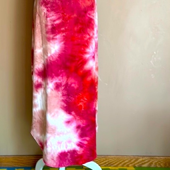 Women’s Lexington Avenue Tie-Dye T-shirt Maxi Dress Red and Orange Size X - Picture 2 of 9